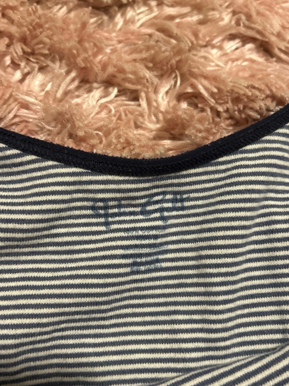 Brandy Melville Navy and White Striped Ribbed Tank - Picture 2 of 4
